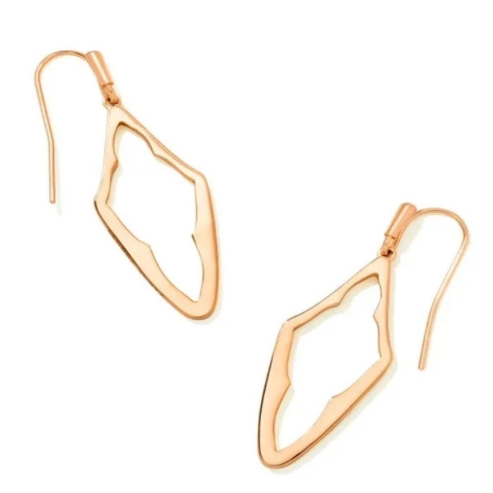 Kendra Scott Abbie Elongated Open Frame Earrings Gold NWT